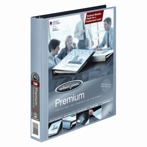 Wilson Jones 1" Premium Silver View Metallic Poly Binders 12pk - W88205