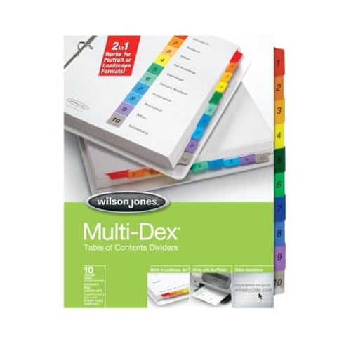 Wilson Jones 10-Tab MultiDex Indexes - W91003B