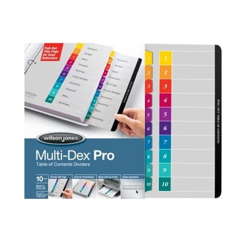Wilson Jones 10-Tab MultiDex Pro Indexes - W54710N