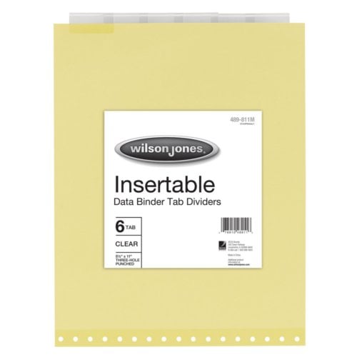 Wilson Jones 11 x 8.5 Line Insertable Indexes for Data Binders - W489-811M