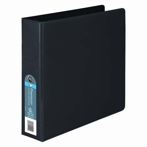 Wilson Jones 2" Black Premium Opaque D-Ring Binders - 6pk