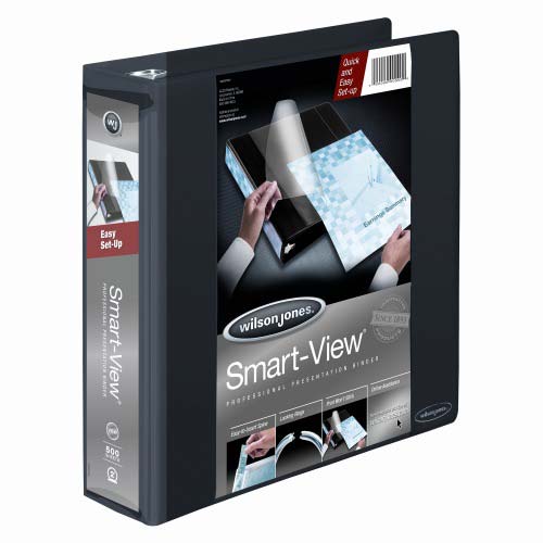 Wilson Jones 2" Black Smart-View Vinyl Binders 6pk - W36621
