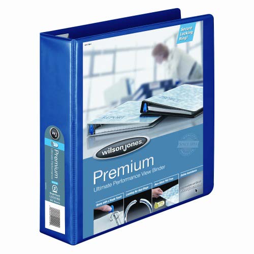 Wilson Jones 2" Blue Premium Single-Touch Binders - 6pk