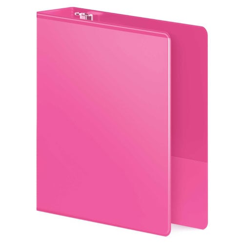 Wilson Jones 2" Bright Pink Heavy Duty Round Ring View Binder - 8pk
