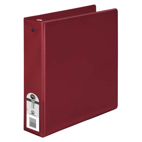 Wilson Jones 2" Burgundy Basic Opaque Round Ring Binders - 12pk