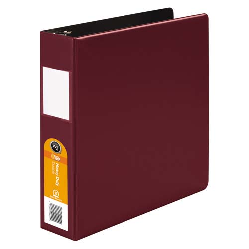 Wilson Jones 2" Dark Red Heavy Duty Opaque Round Binders - 6pk