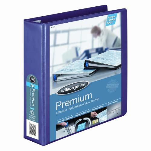 Wilson Jones 2" Eggplant Premium Locking D-Ring Binders - 6pk