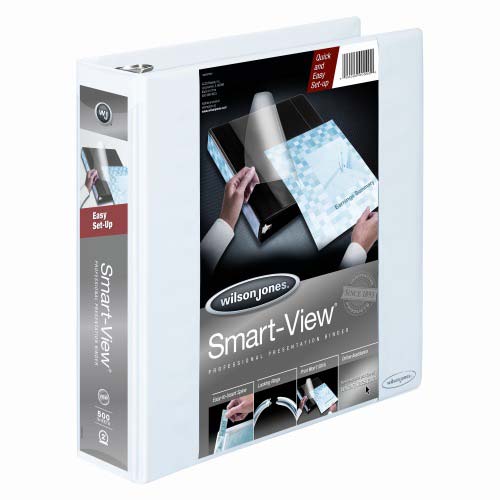 Wilson Jones 2" White Smart-View Vinyl Binders - 6pk