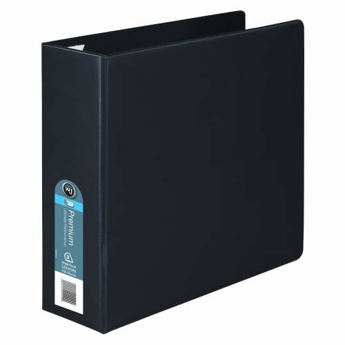 Wilson Jones 3" Black Premium Opaque D-Ring Binders - 6pk
