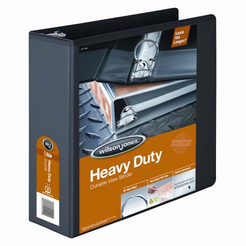 Wilson Jones 3" Black/White Heavy-Duty Round Binders - 6pk