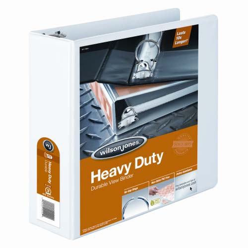 Wilson Jones 3" Black/White Heavy-Duty Round Binders - 6pk