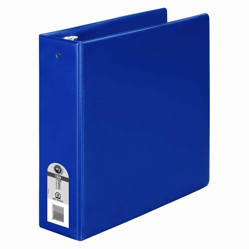 Wilson Jones 3" Blue Basic Opaque Round Ring Binder 12pk - W368-49NBLPP