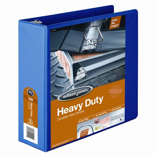 Wilson Jones 3" Blue Heavy Duty D-Ring View Binders - 6pk