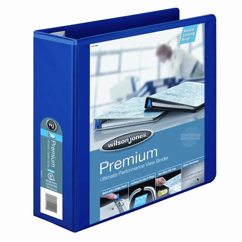 Wilson Jones 3" Blue Premium Locking D-Ring Binders - 6pk