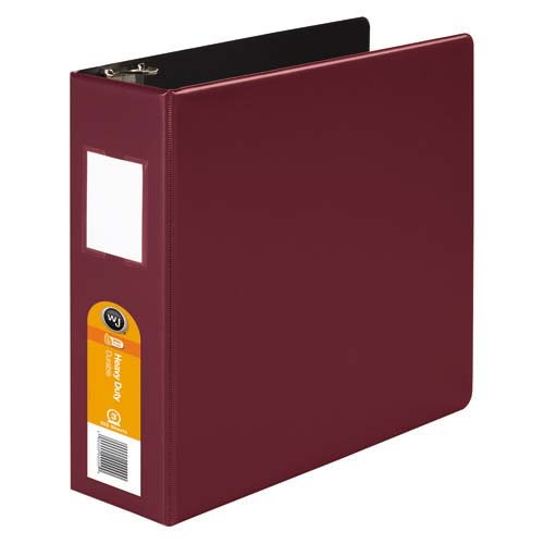 Wilson Jones 3" Dark Red Heavy Duty Opaque Round Binders - 6pk