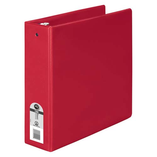 Wilson Jones 3" Red Basic Opaque Round Ring Binders 12pk - W368-49NRPP