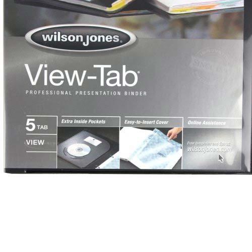 Wilson Jones 5/8" Black 5 Tab View-Tab Binders 12pk - W55365