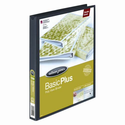 Wilson Jones 5/8" Black Non-Stick Flexible Binders 12pk - A7043340DA