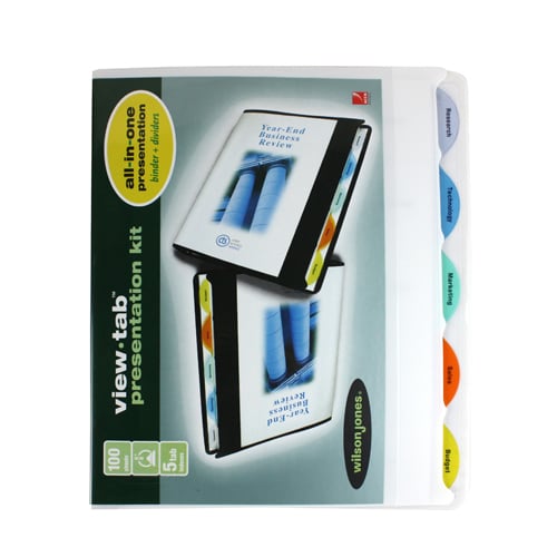 Wilson Jones 5/8" White 5 Tab View-Tab Binders 12pk - W55364
