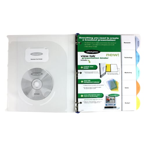 Wilson Jones 5/8" White 5 Tab View-Tab Binders 12pk - W55364