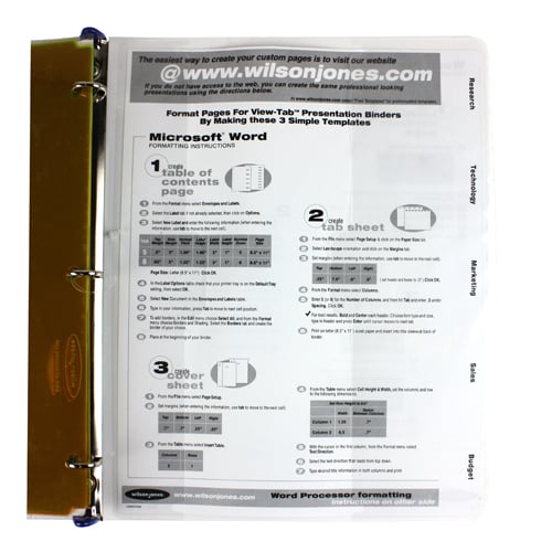 Wilson Jones 5/8" White 5 Tab View-Tab Binders 12pk - W55364