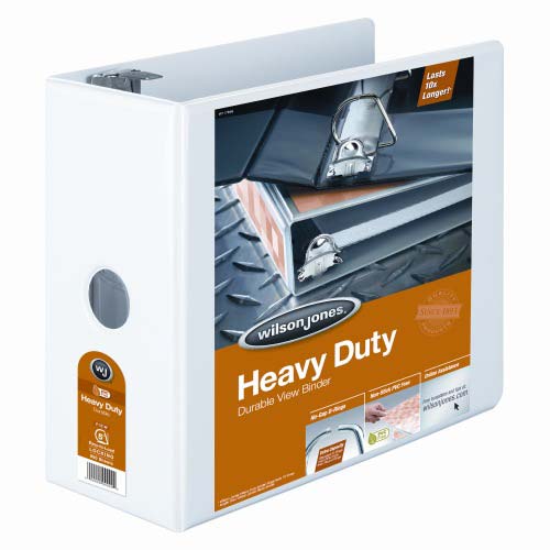 Wilson Jones 5" White Heavy Duty D-Ring View Binders - 2pk