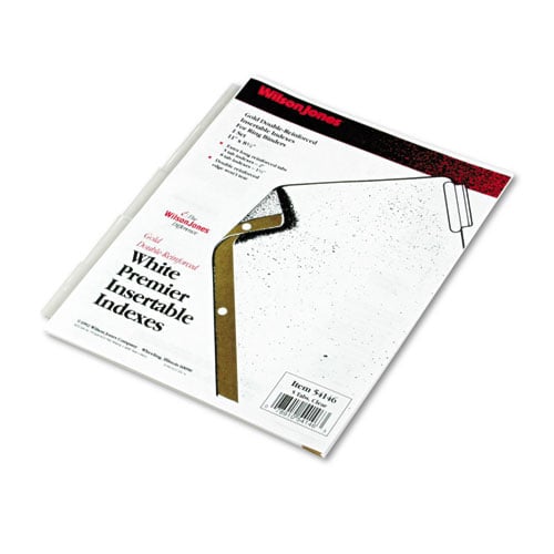 Wilson Jones 5-tab Clear Gold Pro White Insertable Tabs - W54146A