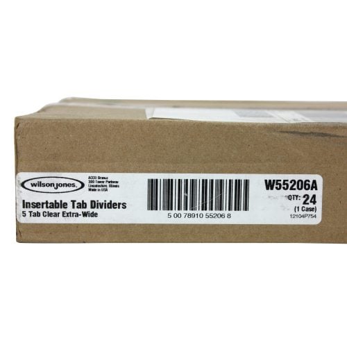 Wilson Jones 5-tab Clear Oversized Insertable Indexes - W55206