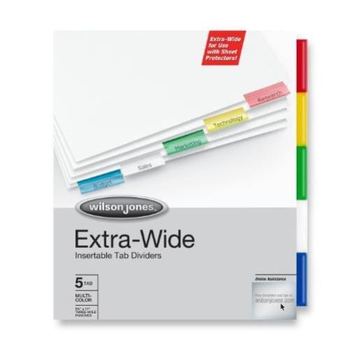 Wilson Jones 5-tab Multicolor Oversized Insertable Indexes - W55205