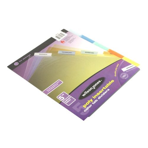 Wilson Jones 5-Tab Poly Insertable Index - W54319