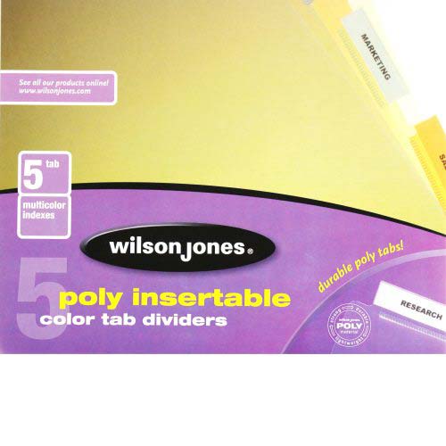 Wilson Jones 5-Tab Poly Insertable Index - W54319