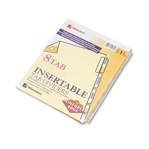 Wilson Jones 8-tab Clear Gold Pro Buff Insertable Tabs - W54131
