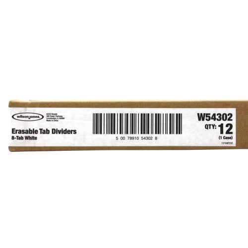 Wilson Jones 8-Tab Erasable Tab Indexes - W54302