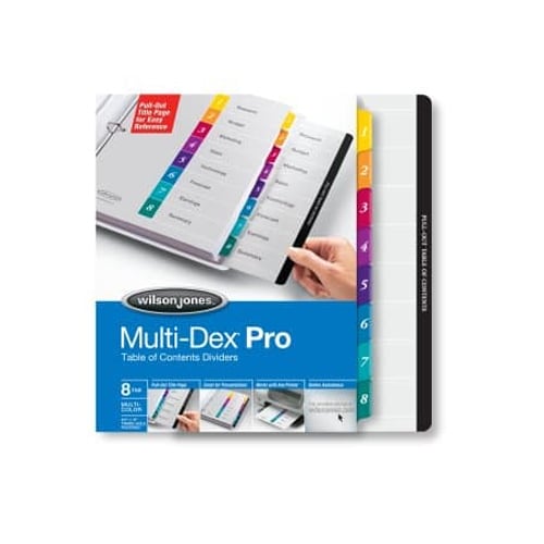 Wilson Jones 8-Tab MultiDex Pro Indexes - W54708N