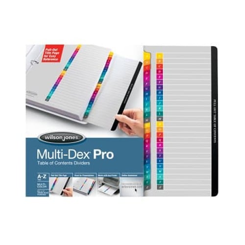 Wilson Jones A-Z Tab MultiDex Pro Indexes - W54733N