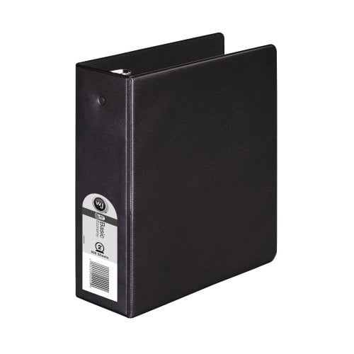 Wilson Jones Black Half Size Basic Opaque Round Ring Binders - 12pk