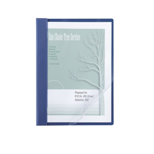 Acco 1/2" Blue Poly Clear Front Vinyl Report Cover 50pk - ACC-26102