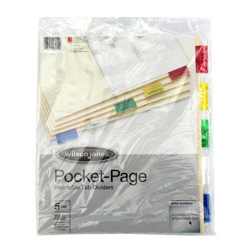 Wilson Jones Multicolor Tab Pocket Indexes - W53154