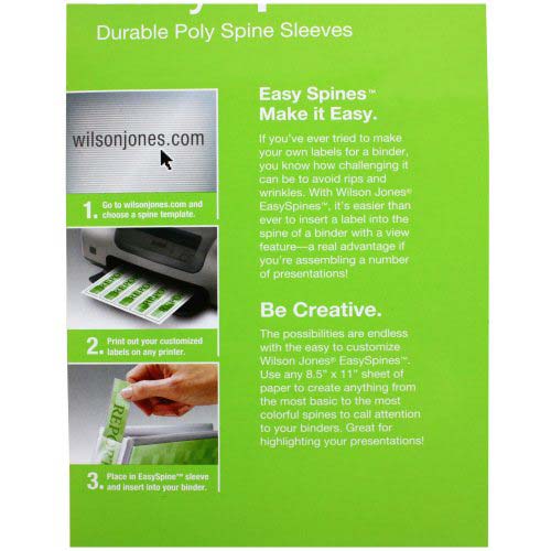 Wilson Jones Printable Customizable Binder Spines (W35513) - 6pk (Discontinued)