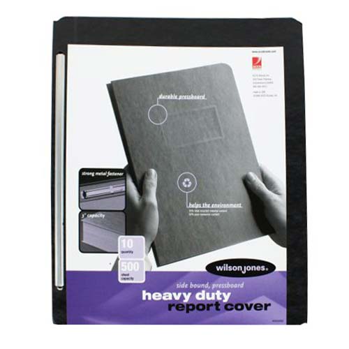 Acco Recycled Scored Hinge Black Pressboard Report Covers 10pk - ACC-25101