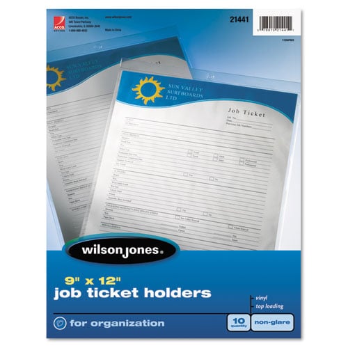 Wilson Jones Ticket Holders Clear Front/Frosted Back 10pk - 21441