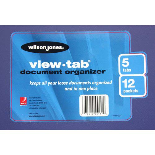 Wilson Jones View-Tab 5 Tab Document Organizers - W55117A