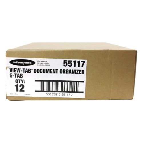 Wilson Jones View-Tab 5 Tab Document Organizers - W55117A