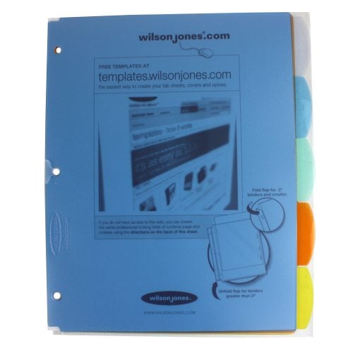 Wilson Jones View-Tab 5 Tab Square Multicolor Dividers - W55065