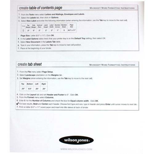 Wilson Jones View-Tab 5 Tab Square Multicolor Dividers - W55065