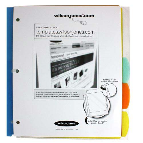 Wilson Jones View-Tab 5 Tab Square Multicolor Dividers - W55065