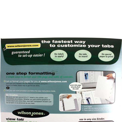 Wilson Jones View-Tab 5 Tab Square Multicolor Dividers - W55065