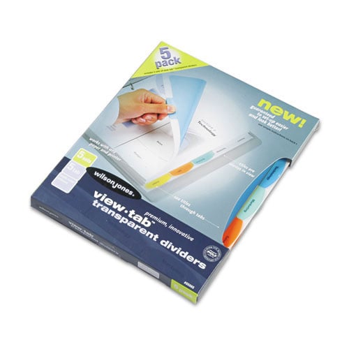 Wilson Jones View-Tab 5 Tab Transparent Dividers 5pk - W55565