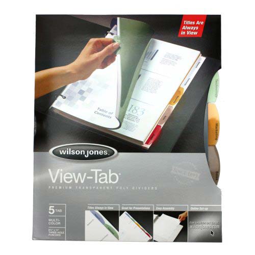 Wilson Jones View-Tab 5 Tab Transparent Dividers - W16303