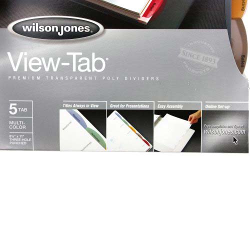 Wilson Jones View-Tab 5 Tab Transparent Dividers - W16303